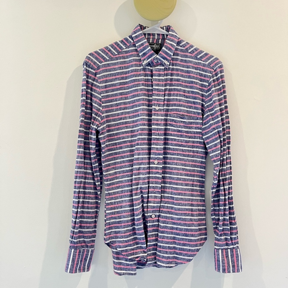 🇺🇸 Gitman Bros vintage cotton/linen long-sleeve button down size S